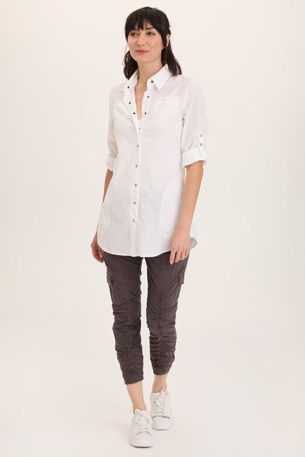 Tilton Stretch Poplin Ruched Skinny Pant