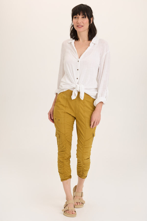 Tilton Stretch Poplin Ruched Skinny Pant