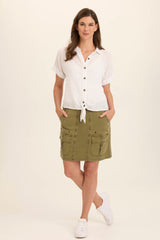 Leto Twill Cargo Mini Skirt