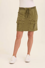 Leto Twill Cargo Mini Skirt