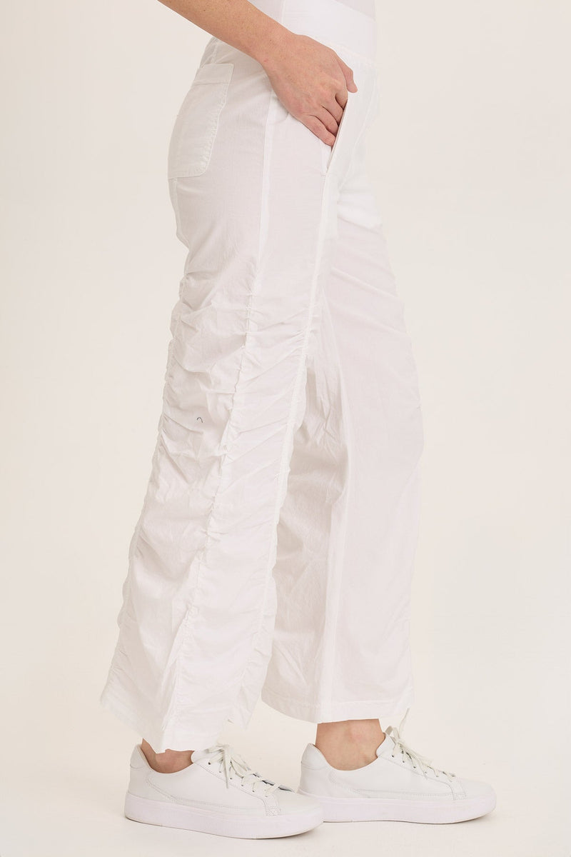 Naola Stretch Poplin Ruched Flare Gaucho