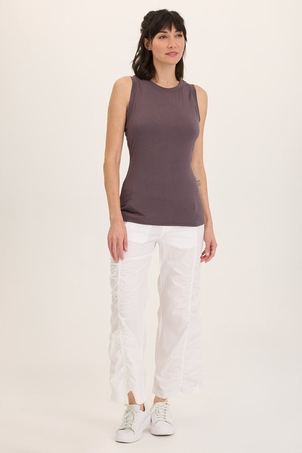 Naola Stretch Poplin Ruched Flare Gaucho