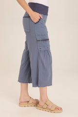 Pasqual Cotton Linen Flowy Cargo Crop