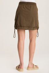 Leticia Poplin Cinched Hem Mini Skirt