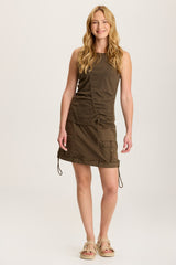 Leticia Poplin Cinched Hem Mini Skirt