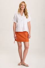 Leticia Poplin Cinched Hem Mini Skirt