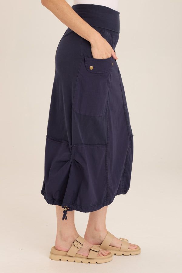 Marconi Cargo Cinch Bubble Hem Midi Skirt