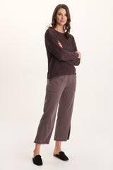 Daga Tencel Flared Leg Pull-On Crop Pant