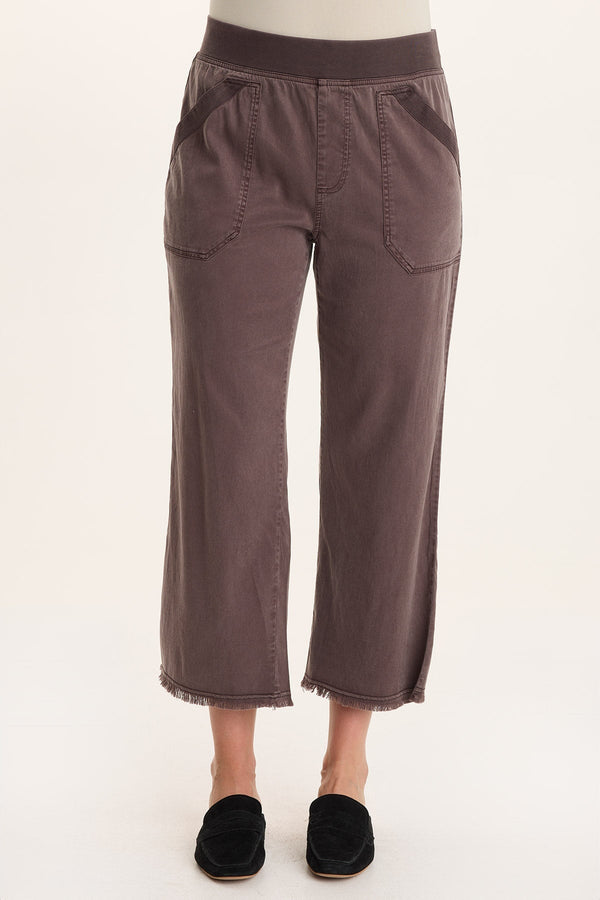 Daga Tencel Flared Leg Pull-On Crop Pant