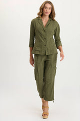Ryle Textured Gauze Cargo Crop Pant