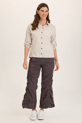 Naola Stretch Poplin Ruched Flare Gaucho