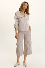 Faulkner Poplin Exaggerated Pocket Crop Pant