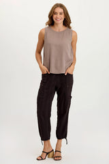 Ryle Textured Gauze Cargo Crop Pant