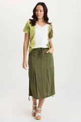 Aracelle Textured Gauze Cargo Bubble Hem Skirt