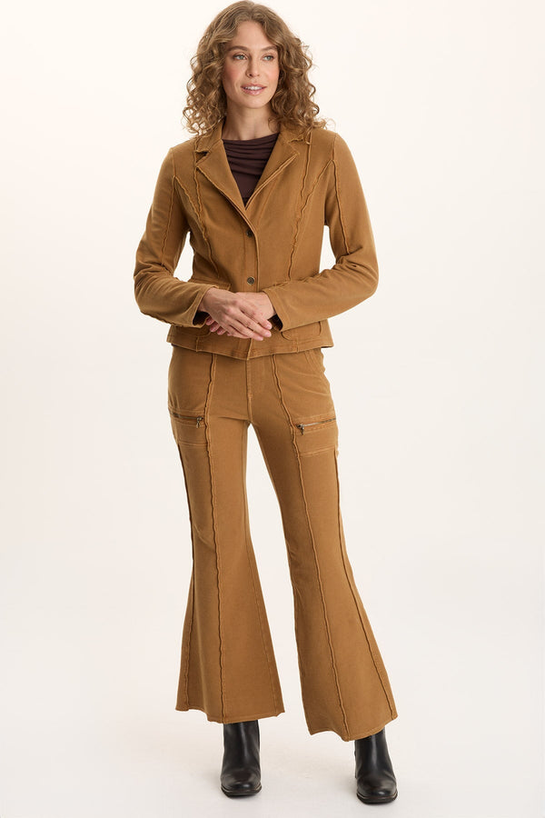 Ninian Twill Knit Zipper Pocket Flared Pant
