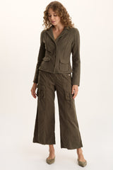 Heta Corduroy Wide-Leg Drawstring Cargo Pant