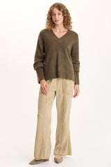 Schyler Soft Twill Wide-Leg Trouser