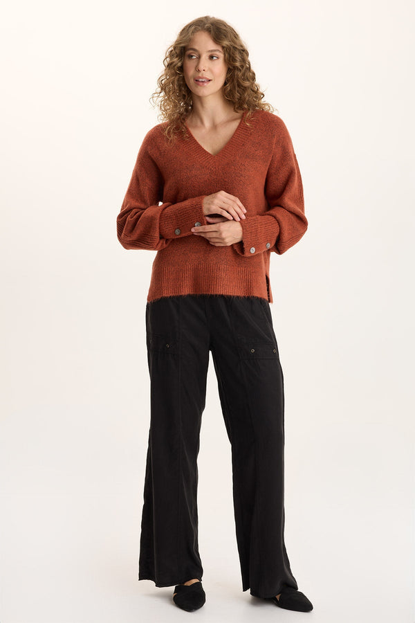 Schyler Soft Twill Wide-Leg Trouser