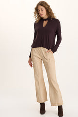 Askell Textured Jacquard Flared Pull-On Pant