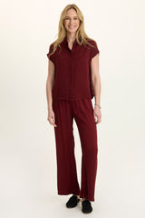 Harmon Satin Stripe Wide-Leg Pant