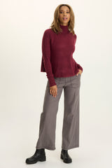 Riven Twill Wide Leg Pull-On Pant