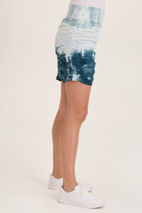Trace Allover Ruched Pull-On Mini Skirt