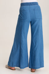 Florentine Mock-Denim Wide-Leg Pant