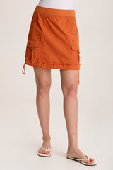 Leticia Poplin Cinched Hem Mini Skirt