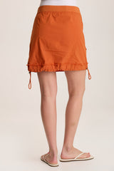 Leticia Poplin Cinched Hem Mini Skirt