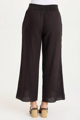 Rokel Linen/Crochet Ruched Wide Leg Pant