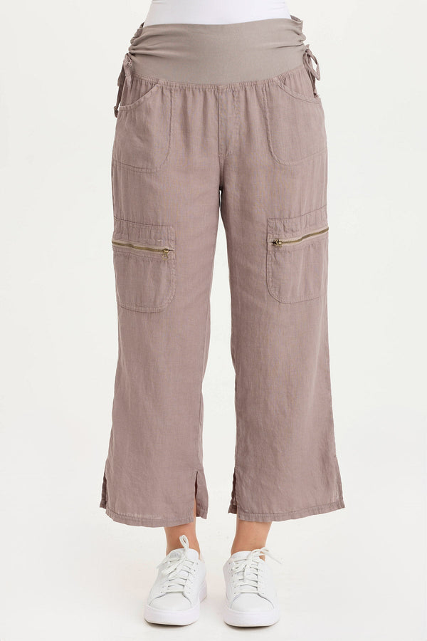 Amica High Waist Linen Cargo Pant