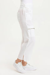 Amica High Waist Linen Cargo Pant