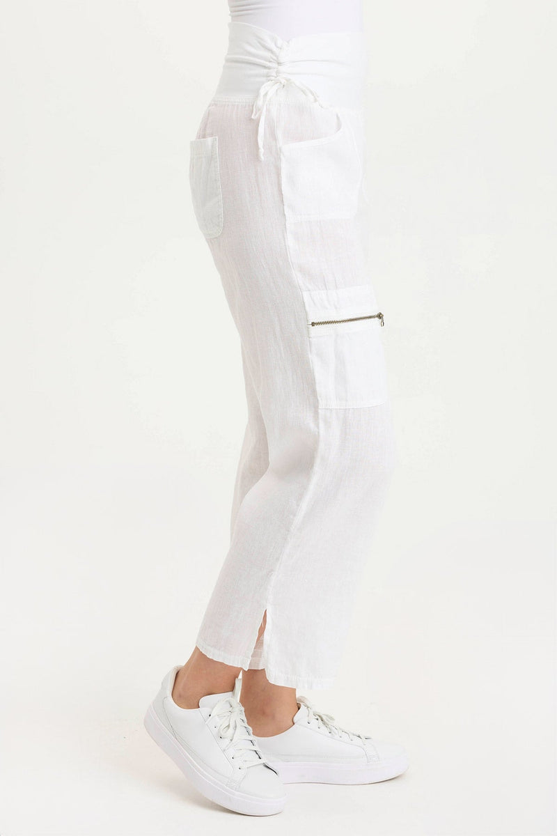 Amica High Waist Linen Cargo Pant