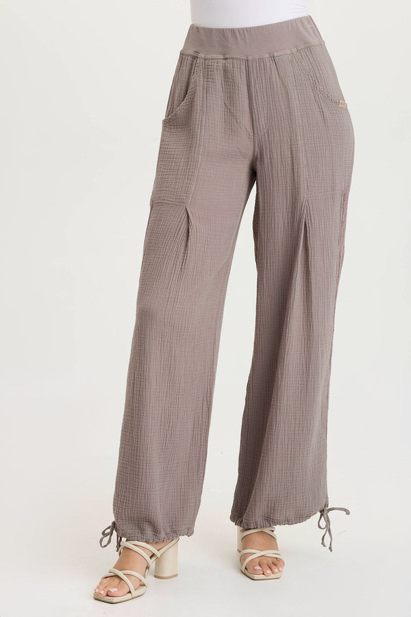 Lenka Gauze Cinched Wide-Leg Pant