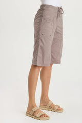 Preto Poplin Wide-Leg Bermuda Short