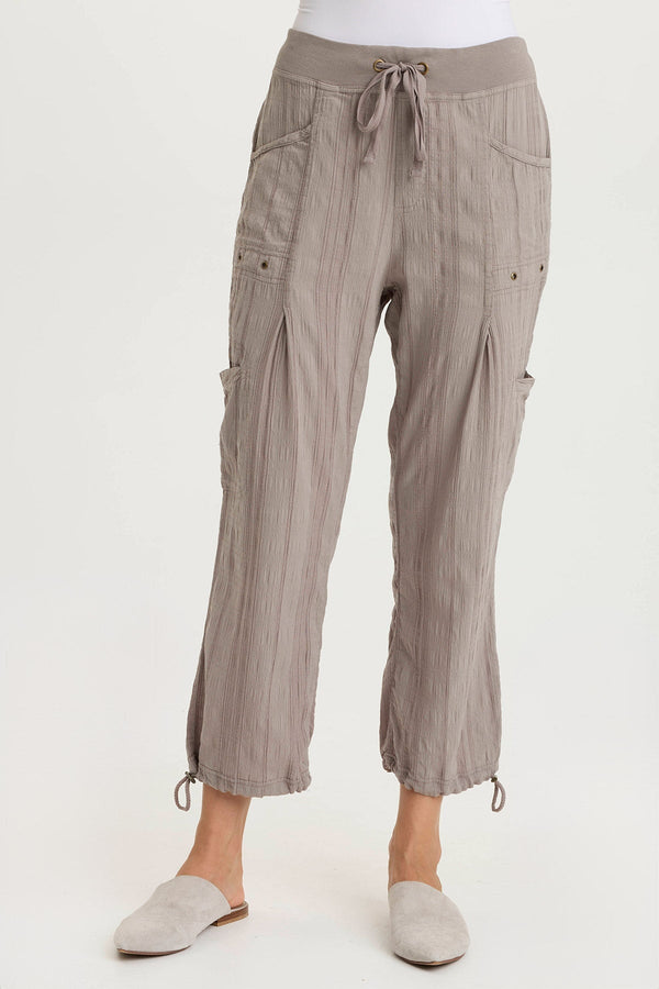 Ryle Textured Gauze Cargo Crop Pant