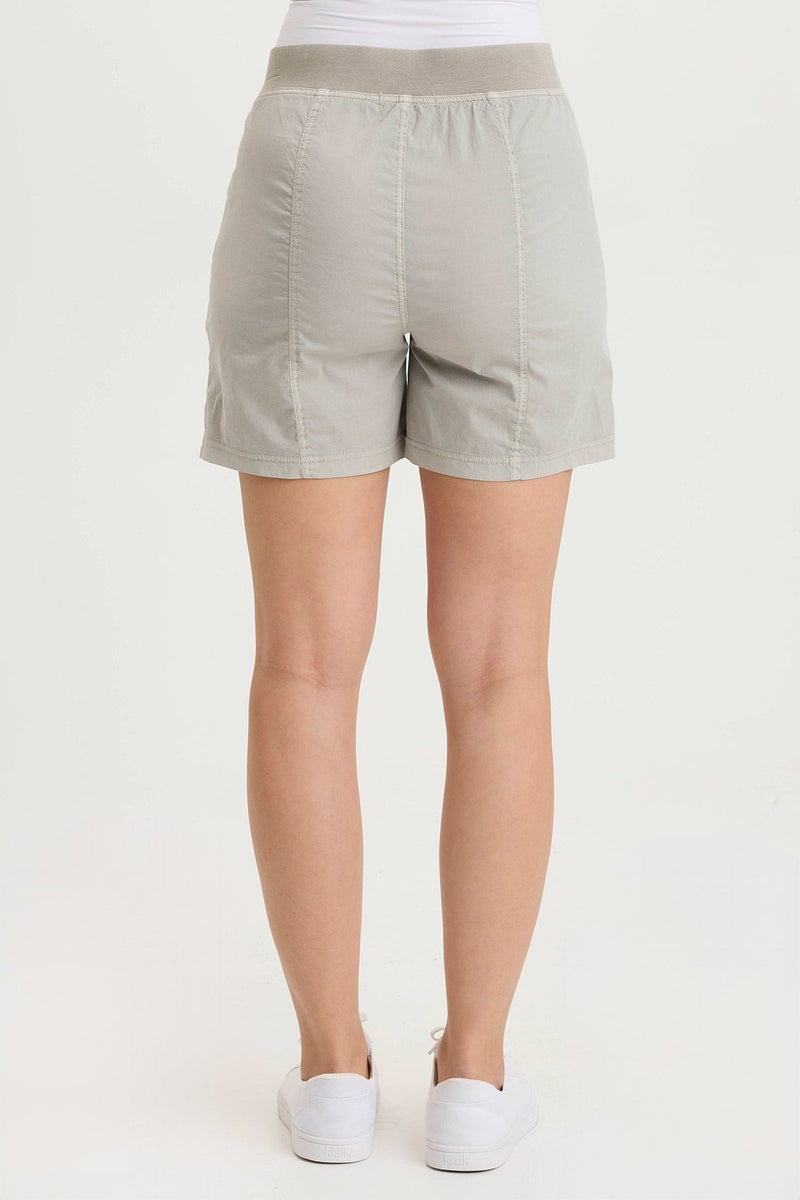 Prosper Poplin Ruched Buckle-Pockets Short