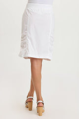 Tozie Poplin Ruched Panel Drawstring Mini Skirt