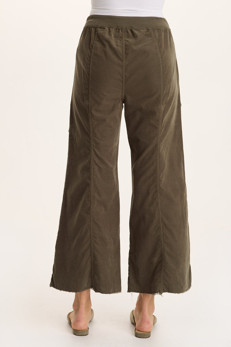 Heta Corduroy Wide-Leg Drawstring Cargo Pant