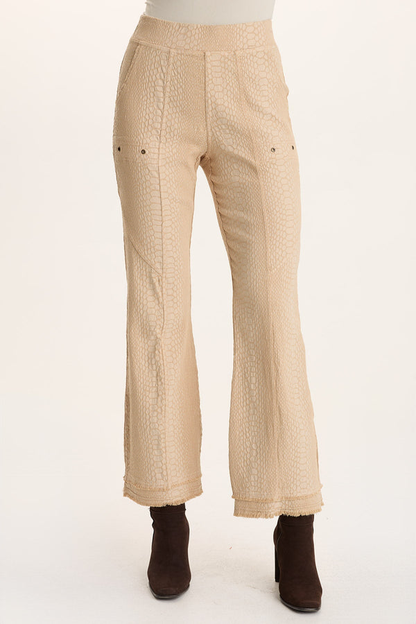 Askell Textured Jacquard Flared Pull-On Pant