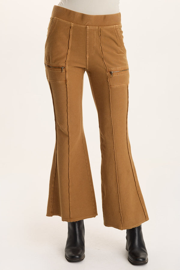 Ninian Twill Knit Zipper Pocket Flared Pant
