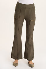 Ninian Twill Knit Zipper Pocket Flared Pant