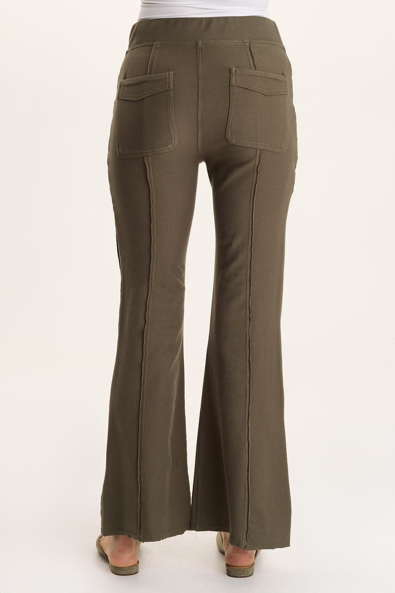 Ninian Twill Knit Zipper Pocket Flared Pant