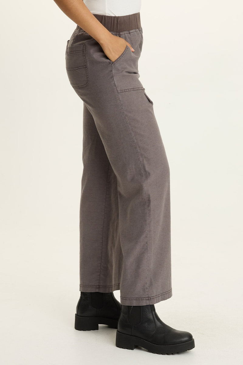 Riven Twill Wide Leg Pull-On Pant