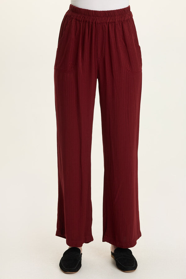Harmon Satin Stripe Wide-Leg Pant