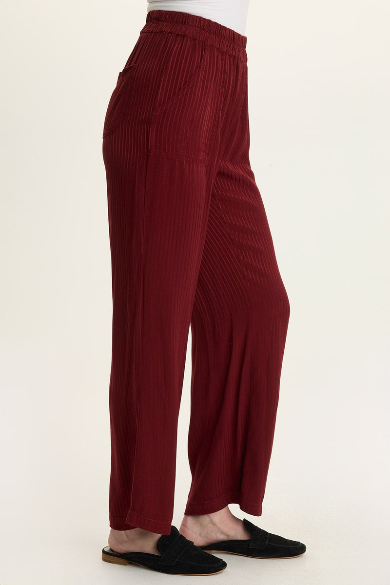 Harmon Satin Stripe Wide-Leg Pant
