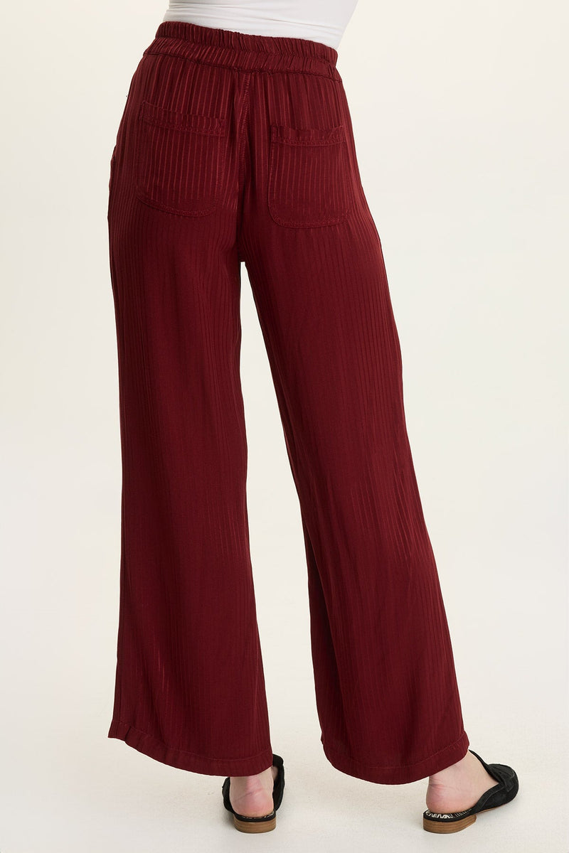 Harmon Satin Stripe Wide-Leg Pant