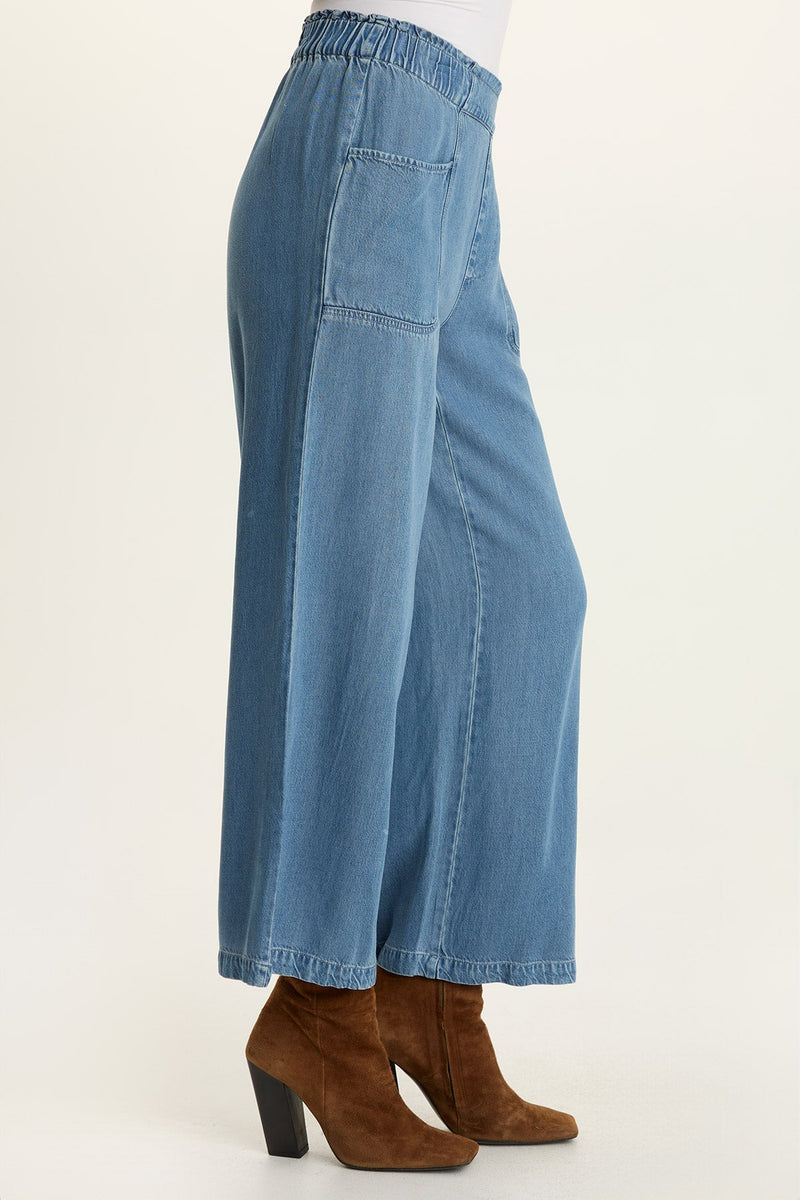 Gaia Soft Denim Wide-Leg Pant