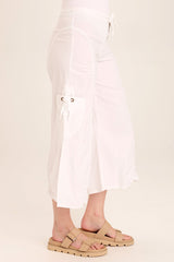Split Wide-Leg Cargo Gaucho Crop