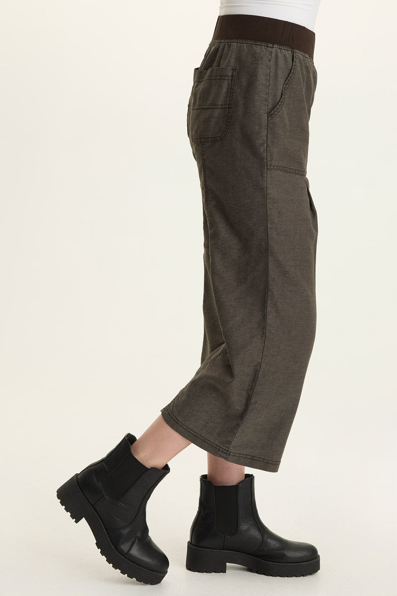 Eileen Twill Wide-Leg Crop Pant